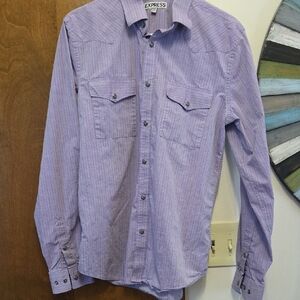 Express Men's Lavender Button Down Shirt